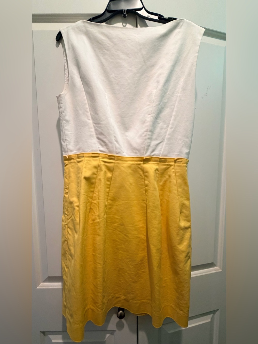 GAP White and Yellow Sleeveless Two-Tone Dress